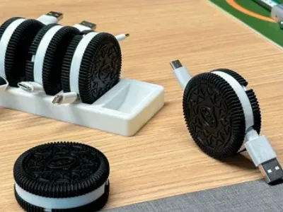 Oreo-kabeloproller, volledig gedemonteerd! Maakt een geweldig accessoire voor op het bureau