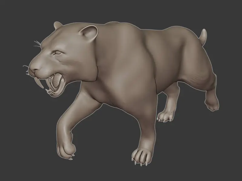 Tiger Figurine 3D Model – Realistic Wild Tiger Animal Printa