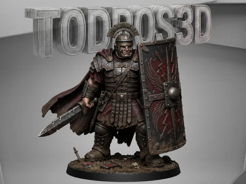 Legionario Romano Veterano con Escudo Pesado