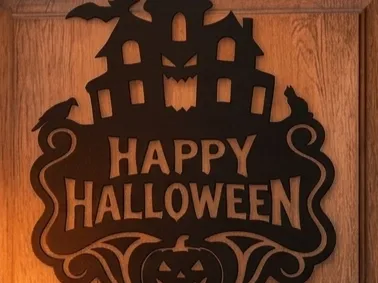 Happy Halloween Door Sign & Hanger