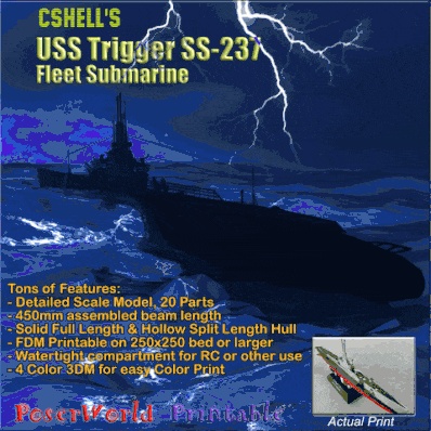 Флотская подводная лодка USS Trigger SS-237, набор для сборки от PoserWorld