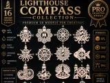 Lighthouse Compass Nautical CNC SVG STL Pack 16 Designs - 3D-0