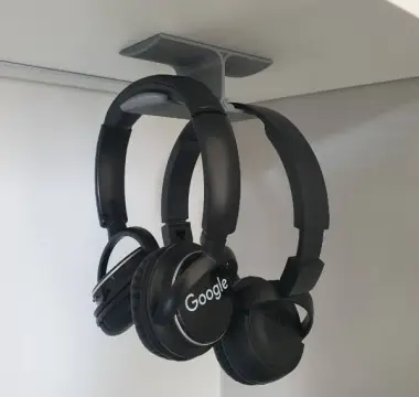 Headphone Headset Under Shelf mount holder hanger-0