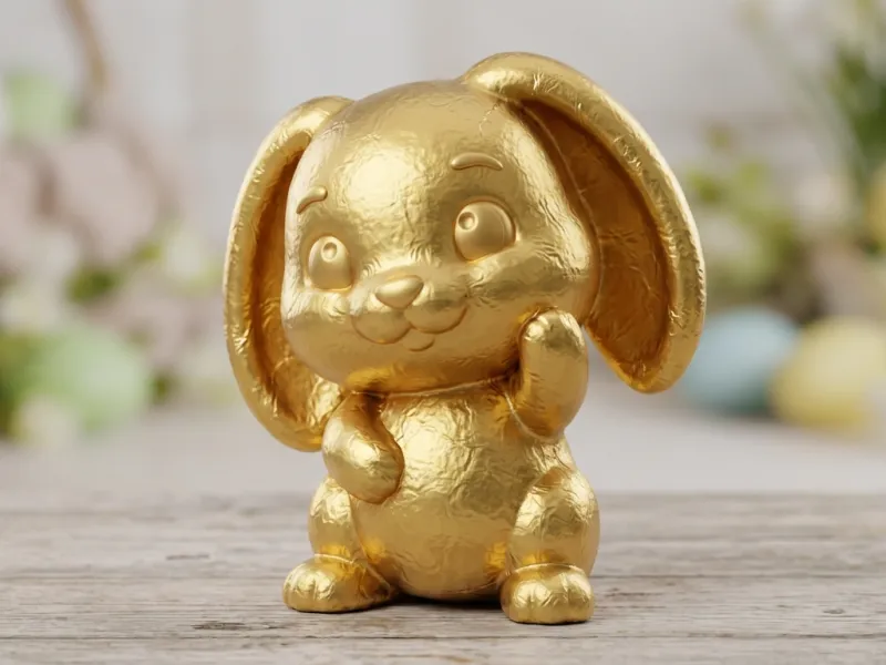 金箔で包まれたチョコレートウサギ
