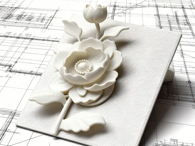 Arte Decorativa Floreale 3D - Camelia