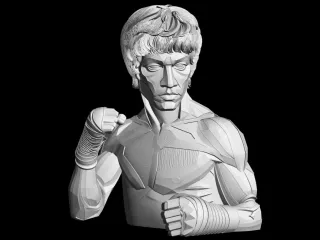 Paper-style Bruce Lee bust