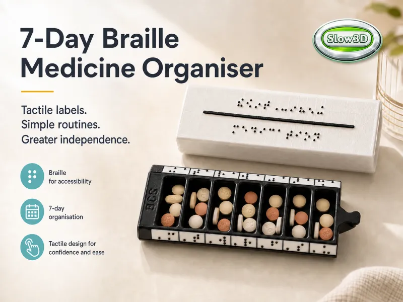 S3D Medication Case - Pill Organiser  v2 with Braille option