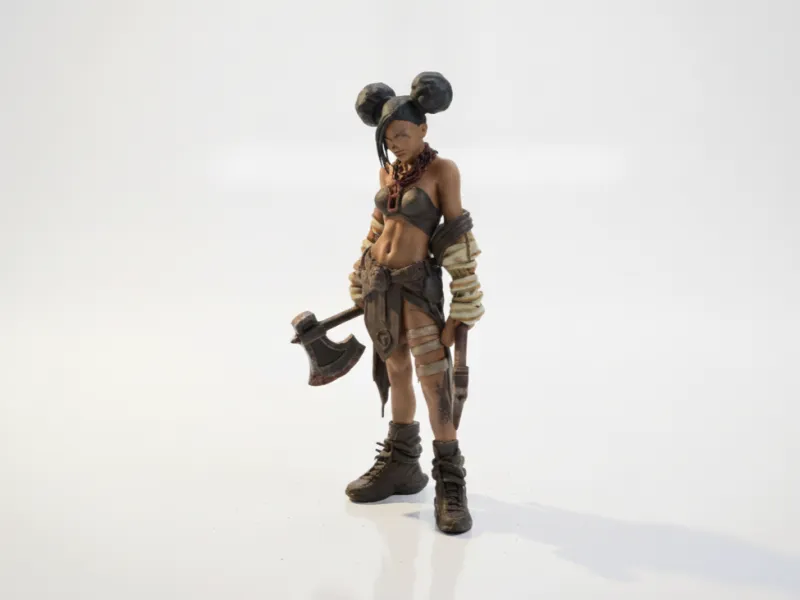 Fantasy Warrior Figurine Double Axe 3D Printable