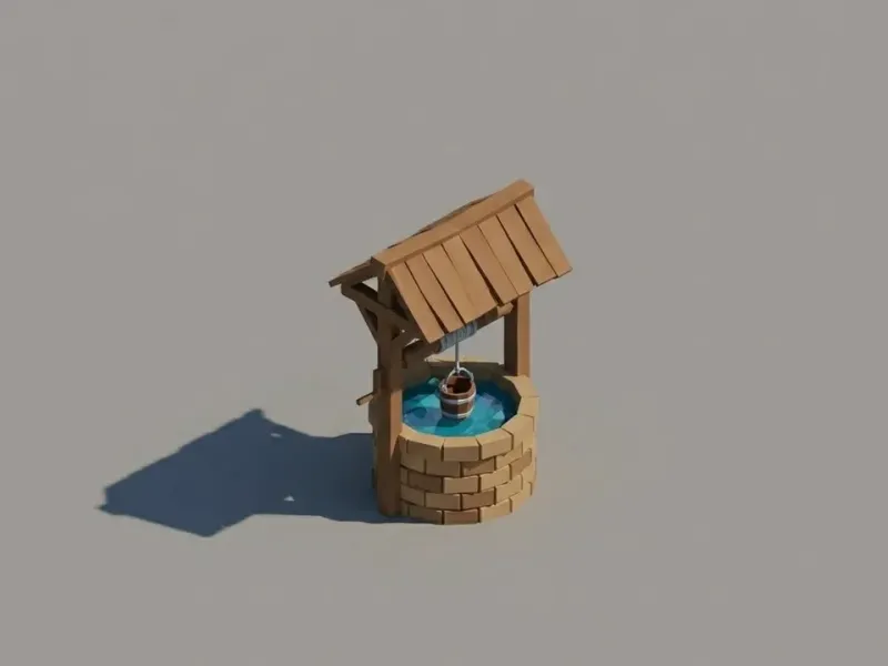 Low Poly Oasis Well