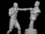 Boxer Training with Punching Dummy-0