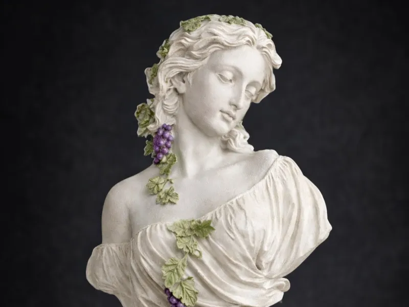 Statue décorative d'une dame inspirée par la vigne