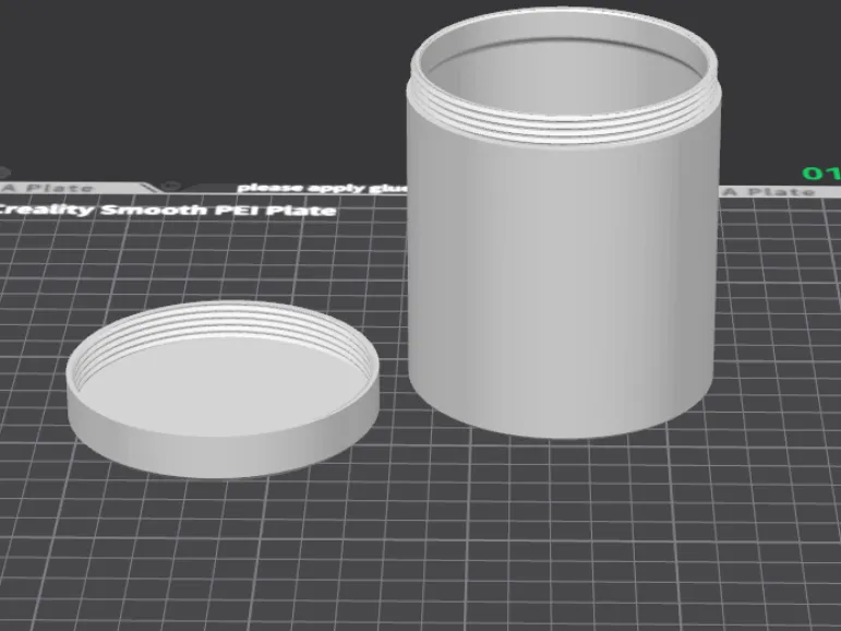 Jar with thread and lid