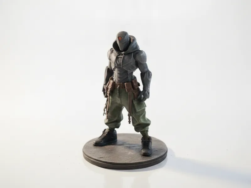 フード付き兵士フィギュア ストリートスタイル 3Dプリント可能