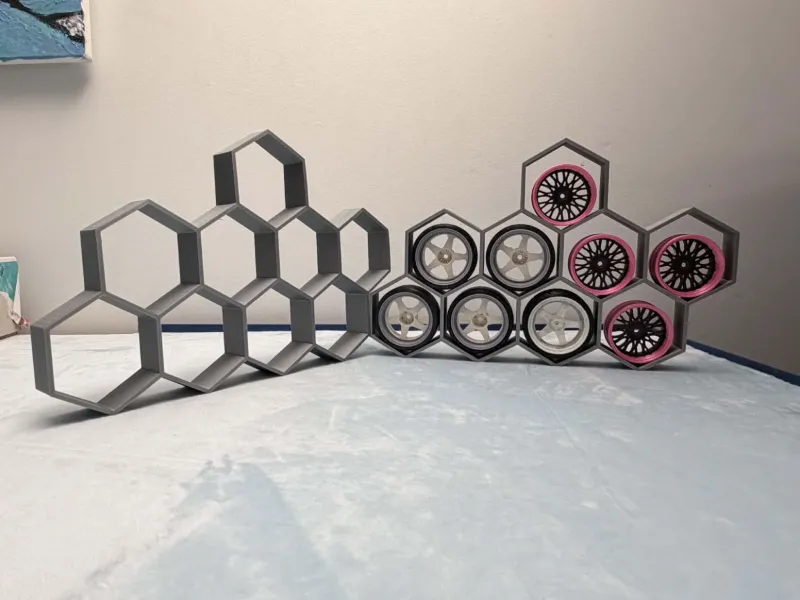Modular Hexagon Tire Display Stand for 1/10 RC Wheels