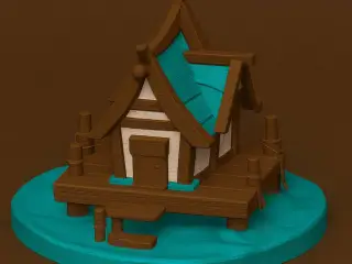 Water house figurine