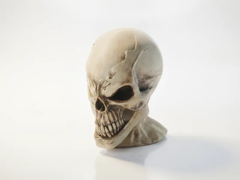 Scultura 3D Stampabile Mezzo Teschio Venom