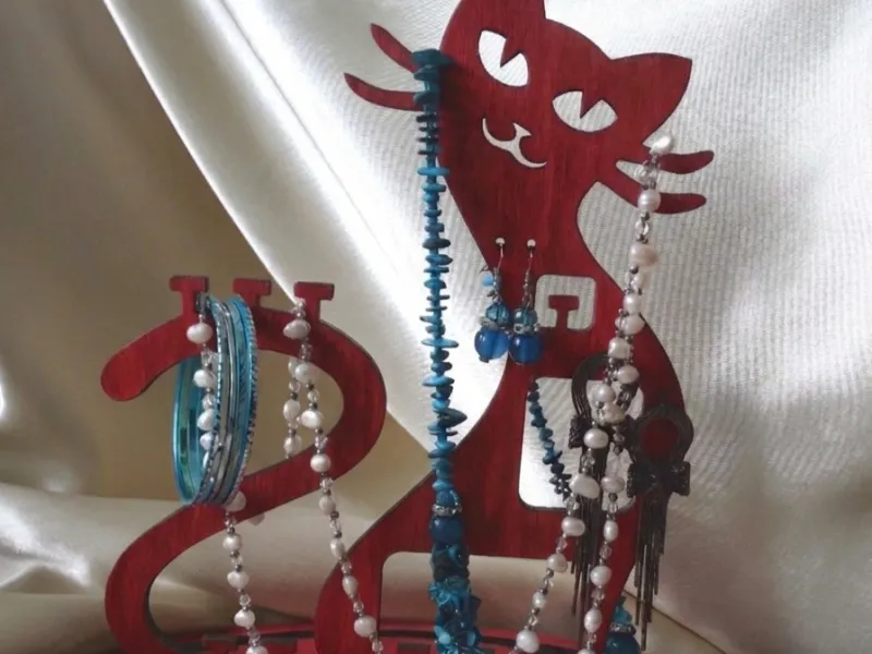 🐱 Support à bijoux et accessoires en forme de chat – Assemblage facile en 2 pièces - 108