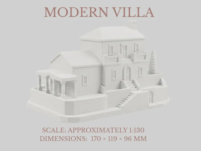 Modern Villa - 1:130 Scale 3D Model