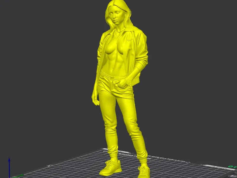 Athletic Female Sportswear Figurine for 3D Printing