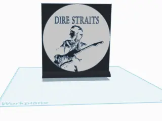 Dire straits plaque on a stand