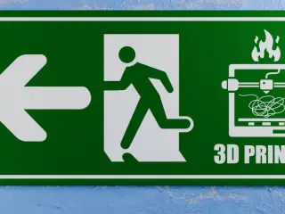 3D Printer Emergency Sign - Left Side Arrow Left