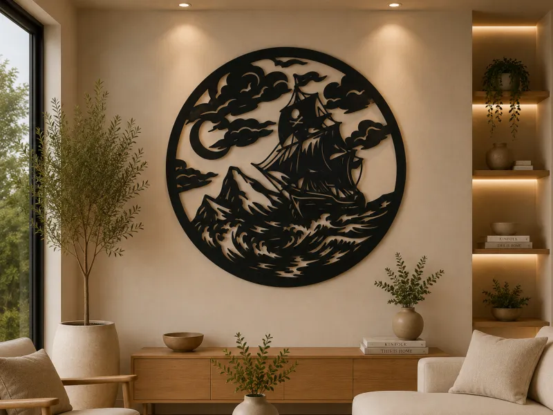 Pirate Ship Storm 2D Wall Art