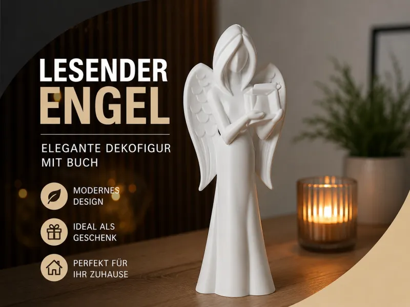 Lesender Engel – Elegante Engel-Deko mit Buch