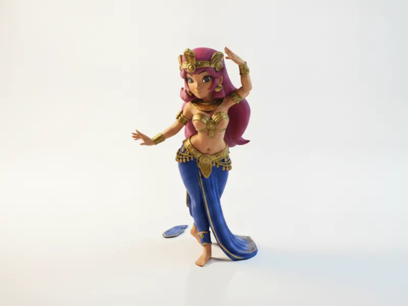踊る女王フィギュア 女性キャラクター 3Dプリント可能