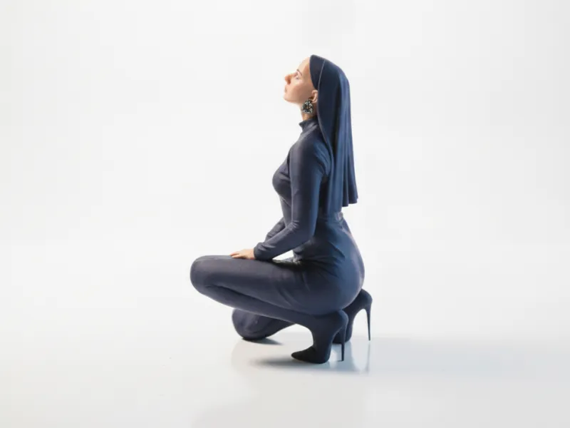 Praying Nun Figurine Female Religious 3D Printable