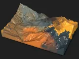 Detailed Mountain River Valley Terrain Tile – 3D Printable-0