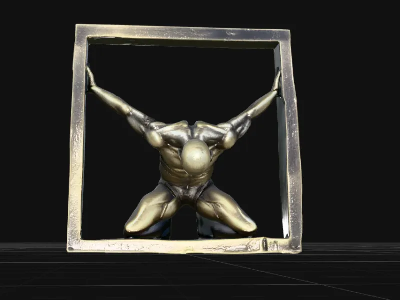 Atlas Titan Sculpture in Frame – Greek Mythology