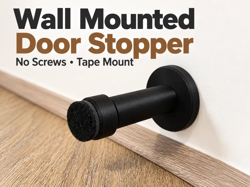 Minimalist Wall Mounted Door Stopper – No Screws