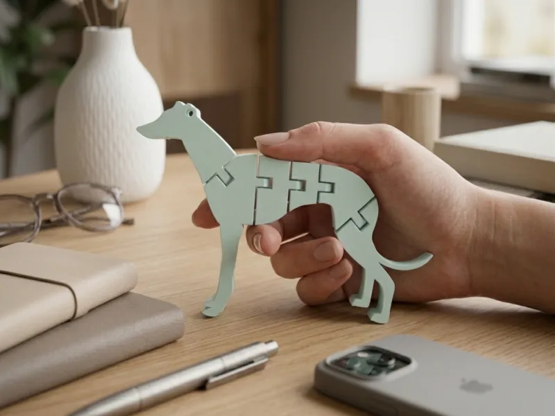 Articulated Flexi Greyhound Keychain