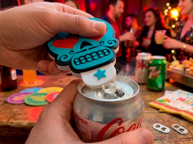 Ouvreur d'onglets de canettes de soda et de bière en forme de crâne de sucre
