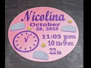 ANOTHER Custom Birth Sign (editable on tinkercad)