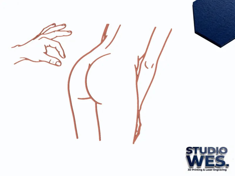 Butt Pinch - Outline - Wall Art