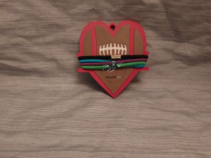 heart football ponytail hair tie