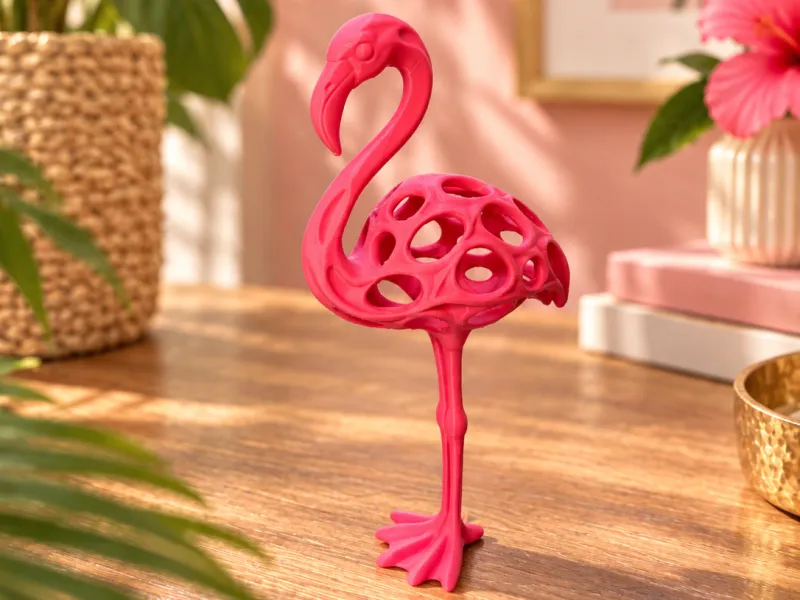 Voronoi Flamingo – Zarif Kuş Heykeli
