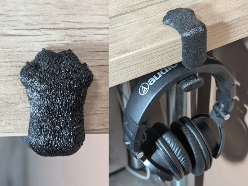 Cat Paw Desk Headphone Hook for 18-33mm desktop