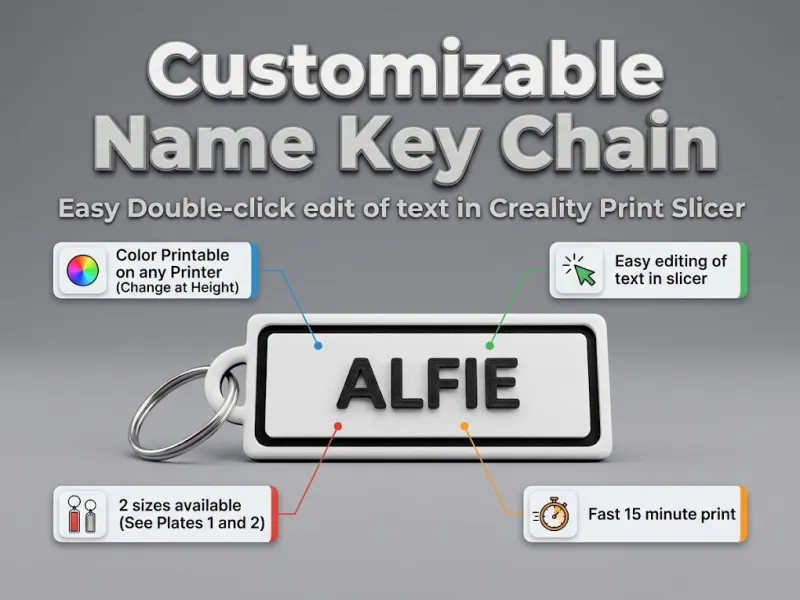 Customizable Name KeyChain - Retype Name in the Slicer