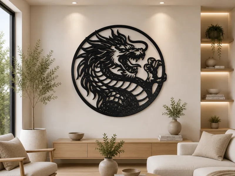 Chinese Dragon Yin Yang 2D Wall Art