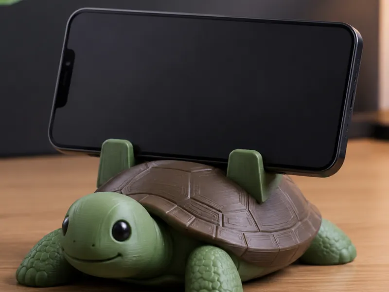 Turtle-shaped phone holder.
