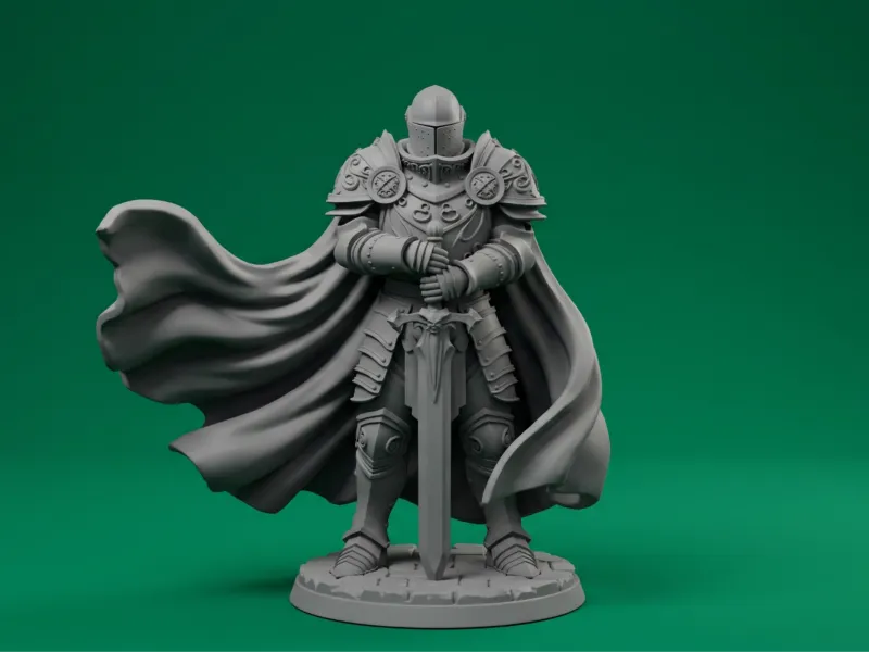 Guardian Paladin Knight - Armored Medieval Warrior Miniature