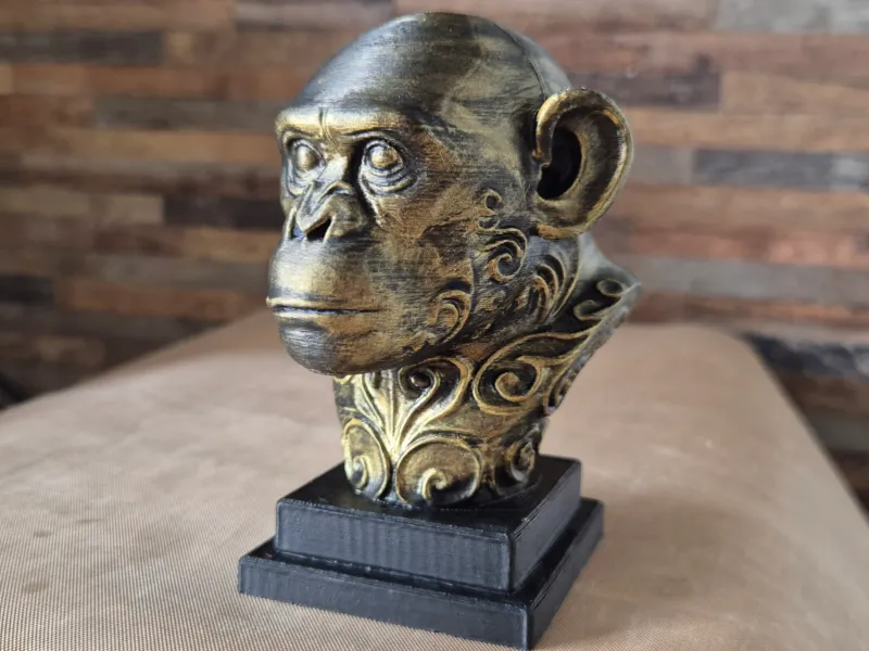 Busto di Scimpanzé a Filigrana Ornato