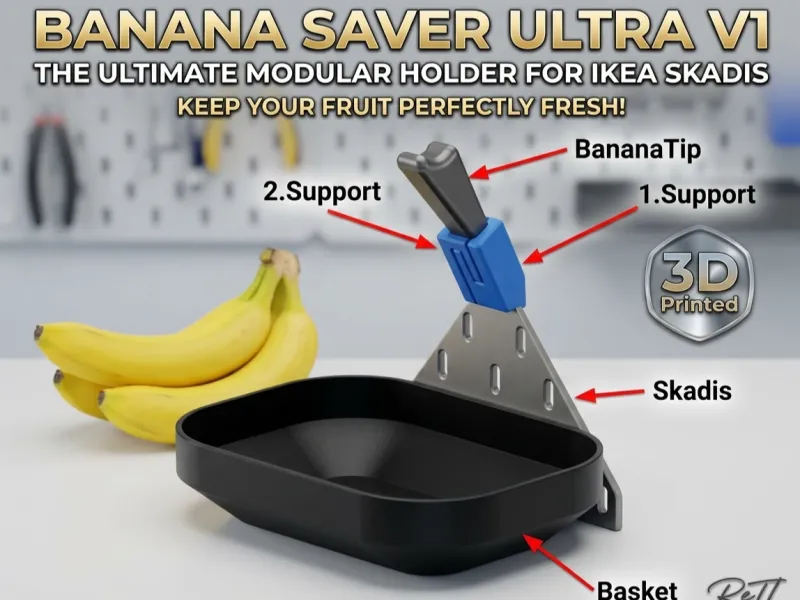 Bananenhalter für IKEA Skadis