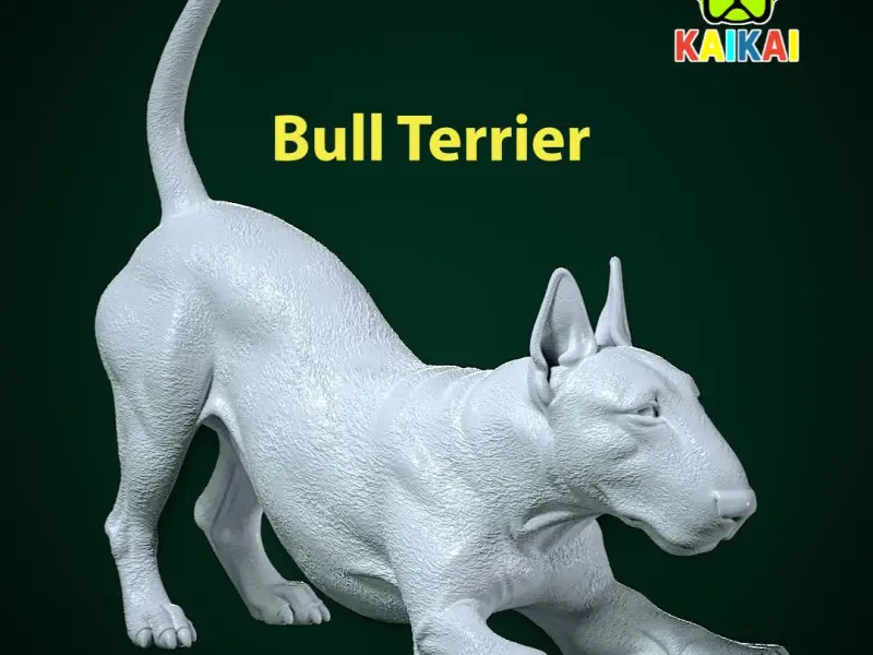 Bull Terrier Dog model - Bully Dog  statue - 3D print