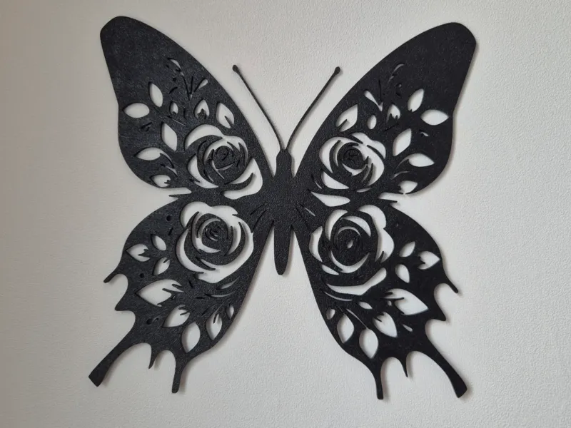 Rosen-Schmetterlings-Wandkunst