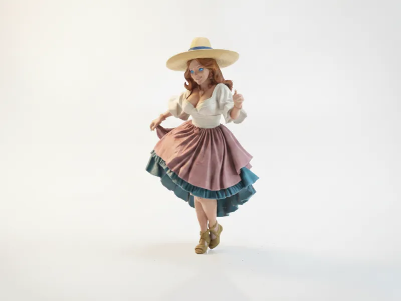 Elegante Figurilla de Mujer Victoriana Imprimible en 3D