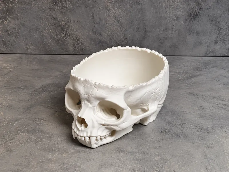 Demon Cat Skull Candy Bowl, 3D Printed Halloween