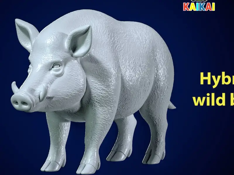 Wild boar model - hybrid wild boar statue - 3D print